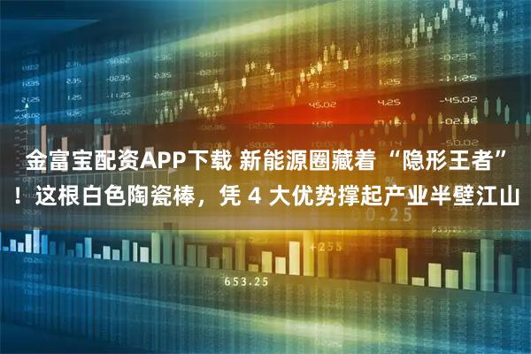金富宝配资APP下载 新能源圈藏着 “隐形王者”！这根白色陶瓷棒，凭 4 大优势撑起产业半壁江山